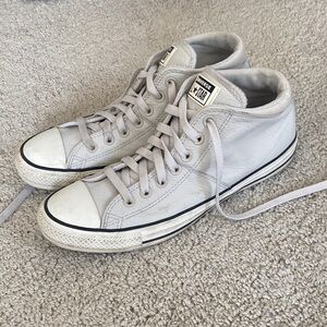 Limited edition Converse All Star Mid Top Sneakers - Light Gray Leather